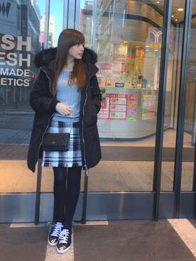 「ZARA（ザラ）のアイテム（その他アウター）」を使った、YUUKIさん（レディース・152cm）の冬コーディネート