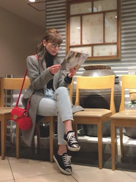 「miu miu（ミュウミュウ）のアイテム（スニーカー）」を使った、YUUKIさん（レディース・152cm）の冬コーディネート