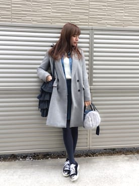「miu miu（ミュウミュウ）のアイテム（スニーカー）」を使った、YUUKIさん（レディース・152cm）の春コーディネート