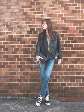 「miu miu（ミュウミュウ）のアイテム（スニーカー）」を使った、YUUKIさん（レディース・152cm）の春コーディネート