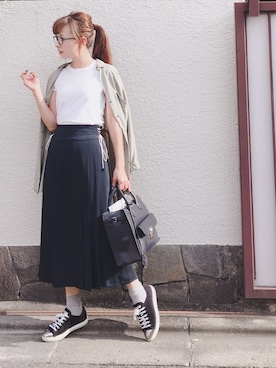 「miu miu（ミュウミュウ）のアイテム（スニーカー）」を使った、YUUKIさん（レディース・152cm）の秋コーディネート