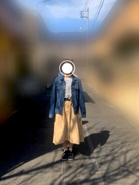 「Lee（リー）のアイテム（ジャケット/アウター）」を使った、みさん（レディース・165cm）の春コーディネート