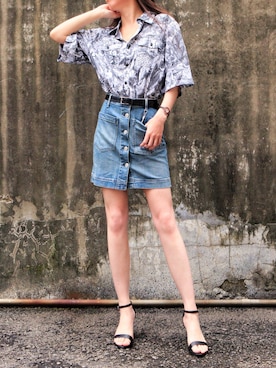 「3×1（スリーバイワン）のアイテム」を使った、Kelly Chenさん（レディース・165cm）の春コーディネート