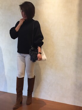 「pelleterno（ペレテルノ）のアイテム（ブーツ）」を使った、Kanonさん（レディース・158cm）の秋コーディネート