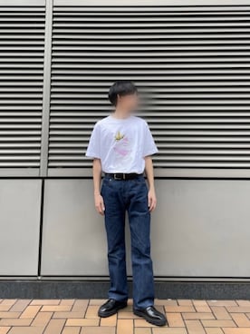 「UNIQLO（ユニクロ）のアイテム（Tシャツ/カットソー、ホワイト系）」を使った、snobさん（メンズ・172cm）の春コーディネート