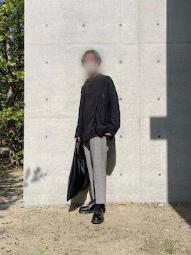 「Needles（ニードルス）のアイテム（テーラードジャケット、ブラック系）」を使った、snobさん（メンズ・172cm）の春コーディネート