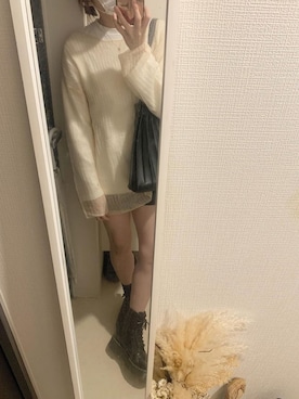 「シースルーニット」｜nakoさん（レディース・158cm）の冬コーディネート