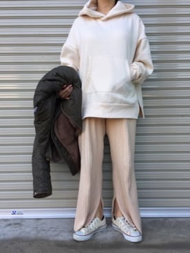 「MidiUmi（ミディウミ）のアイテム（その他アウター）」を使った、Ｍinami さん（レディース・151cm）の冬コーディネート