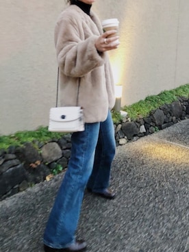 「SALON adam et rope'（サロン アダム エ ロペ）のアイテム（その他アウター）」を使った、Ayakoさん（レディース・164cm）の冬コーディネート