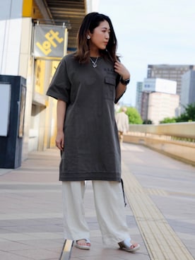 「AVIREX（アヴィレックス）のアイテム（チュニック）」を使った、SAKIさん（レディース・152cm）の夏コーディネート