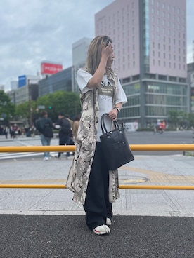 「AVIREX（アヴィレックス）のアイテム（シャツワンピース）」を使った、SAKIさん（レディース・152cm）の春コーディネート