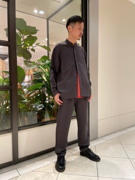 「MY THINKS（マイシンクス）のアイテム（トップス）」を使った、nakachiさん（メンズ・170cm・20代）の春コーディネート
