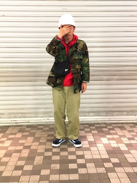 「AlexanderLeeChang（アレキサンダーリーチャン）のアイテム（スニーカー）」を使った、kenkenkenさん（メンズ・175cm）の春コーディネート