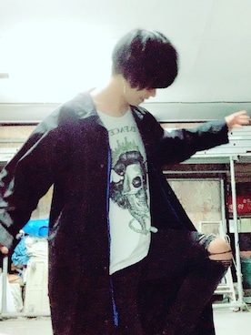 「STUSSY（ステューシー）のアイテム（ナイロンジャケット）」を使った、りょーまさん（メンズ・176cm）の冬コーディネート