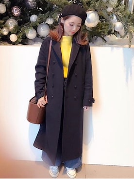 「アイテム（チェスターコート）」を使った、ayaruさん（レディース・152cm）の冬コーディネート