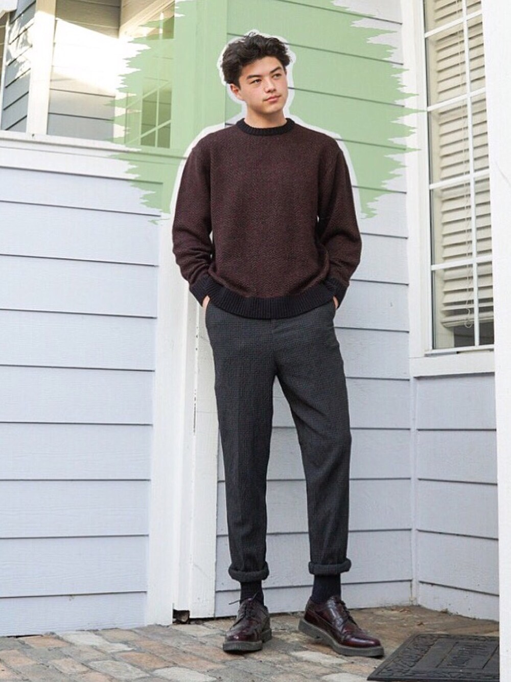 「Perry Ellisのアイテム（スウェット、その他）」を使った、huntsdennisさん（メンズ・190cm）の冬コーディネートの1枚目の写真