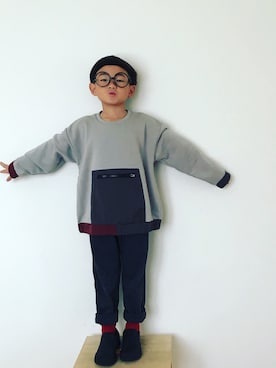 「赤い靴下」｜ananさん（キッズ・110cm）の冬コーディネート