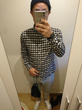 「アイテム（ハンドバッグ）」を使った、MEGUMIさん（メンズ・174cm）の春コーディネート
