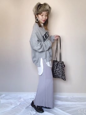 「アイテム（スウェット）」を使った、あんじゅさん（レディース・159cm・30代）の冬コーディネート