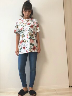 「FOREVER 21（フォーエバー トゥエンティーワン）のアイテム（Tシャツ/カットソー、その他）」を使った、mi-kiさん（レディース・165cm）の春コーディネート
