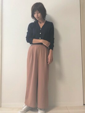 「URBAN RESEARCH（アーバンリサーチ）のアイテム（パンツ、ベージュ系）」を使った、mi-kiさん（レディース・165cm）の春コーディネート