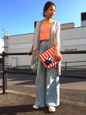 「Samantha Tiara（サマンサティアラ）のアイテム（ネックレス）」を使った、sayakaさん（レディース・156cm）の夏コーディネート