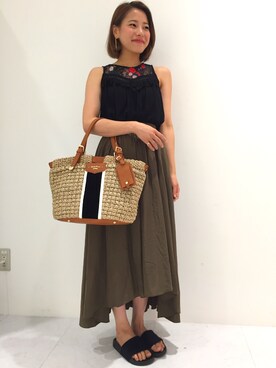 「Samantha Tiara（サマンサティアラ）のアイテム（ネックレス）」を使った、sayakaさん（レディース・156cm）の夏コーディネート