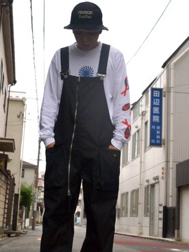 「TENBOX（テンボックス）のアイテム（帽子）」を使った、にっしーさん（メンズ・172cm）の春コーディネート