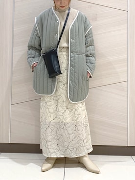 「DISCOAT（ディスコート）のアイテム（その他アウター）」を使った、𝚜 𝚑 𝚞 𝚛 𝚒さん（レディース・155cm）の冬コーディネート
