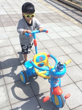 「RAD CUSTOM（ラッドカスタム）のアイテム（帽子）」を使った、いぶ♡りつさん（キッズ・90cm）の春コーディネート