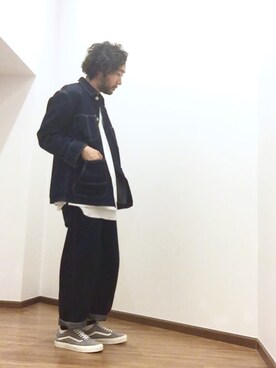 「GLOBAL WORK（グローバルワーク）のアイテム（カバーオール）」を使った、大平さん（メンズ・170cm）の春コーディネート