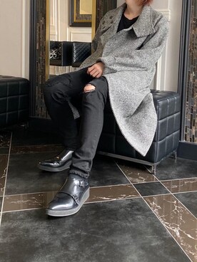 「スキニー」｜「アイテム（ピーコート）」を使った、otaさん（メンズ・168cm）の秋コーディネート