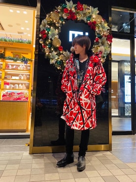 「アイテム（ミリタリージャケット、レッド系）」を使った、otaさん（メンズ・168cm）の秋コーディネート