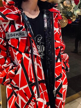 「アイテム（ミリタリージャケット、レッド系）」を使った、otaさん（メンズ・168cm）の秋コーディネート