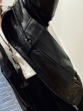 「レザーコーデ」｜「アイテム（ブルゾン）」を使った、otaさん（メンズ・168cm）の冬コーディネート