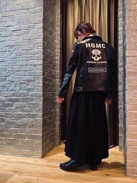 「HYSTERIC GLAMOUR（ヒステリックグラマー）のアイテム（ライダースジャケット）」を使った、otaさん（メンズ・168cm）の冬コーディネート