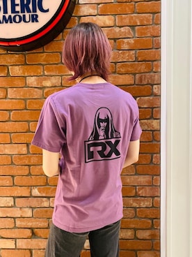 「HYSTERIC GLAMOUR（ヒステリックグラマー）のROYAL TRUX/JENNIFER Tシャツ（Tシャツ/カットソー、パープル系）」を使った、otaさん（メンズ・168cm）の冬コーディネート