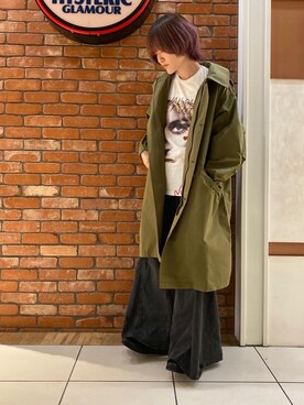 「HYSTERIC GLAMOUR（ヒステリックグラマー）のUSED加工ローライズフレアデニムパンツ（デニムパンツ、ブラック系）」を使った、otaさん（メンズ・168cm）の冬コーディネート
