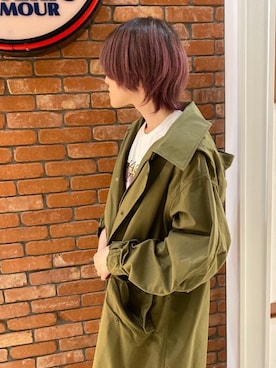 「HYSTERIC GLAMOUR（ヒステリックグラマー）のフーデッドコート（ミリタリージャケット、グリーン系）」を使った、otaさん（メンズ・168cm）の冬コーディネート