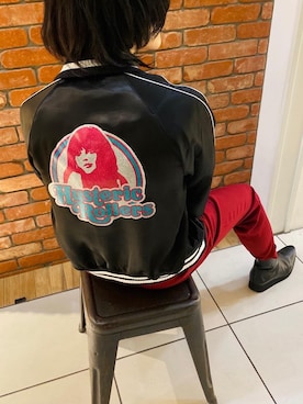 「HYSTERIC GLAMOUR（ヒステリックグラマー）のハイウエストスラックスパンツ（スラックス、レッド系）」を使った、otaさん（メンズ・168cm）の春コーディネート