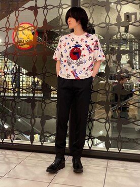 「HYSTERIC GLAMOUR（ヒステリックグラマー）のSTBM ジャガードTシャツ（Tシャツ/カットソー、ホワイト系）」を使った、otaさん（メンズ・168cm）の春コーディネート