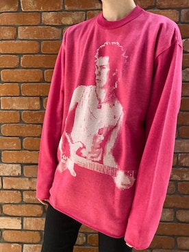 「HYSTERIC GLAMOUR（ヒステリックグラマー）のDENNIS MORRIS/SID AT STOCKHOLM’77 ジャガードプルオーバー（ニット/セーター、ピンク系）」を使った、otaさん（メンズ・168cm）の春コーディネート