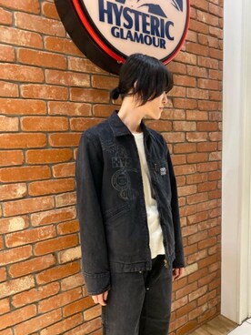「HYSTERIC GLAMOUR（ヒステリックグラマー）のダブルニーペインターパンツ（その他パンツ、ブラック系）」を使った、otaさん（メンズ・168cm）の春コーディネート