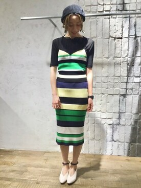 「ジーナシス」｜「アイテム（キャミソール）」を使った、ジーナシスルミネエスト店STAFFさん（レディース・168cm）の春コーディネート