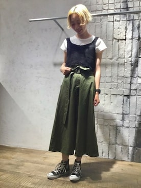 「ジーナシス」｜「アイテム（キャミソール）」を使った、ジーナシスルミネエスト店STAFFさん（レディース・168cm）の春コーディネート