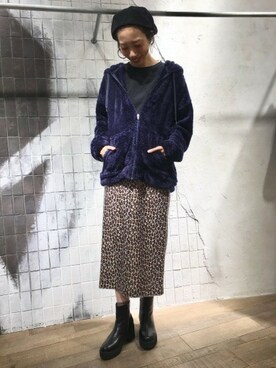 「ジーナシス」｜「アイテム（パーカー）」を使った、ジーナシスルミネエスト店STAFFさん（レディース・168cm）の秋コーディネート
