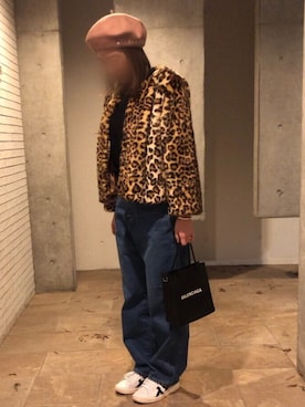 「BALENCIAGA」｜「アイテム（ハンチング/ベレー帽）」を使った、ATKさん（レディース・154cm）の冬コーディネート