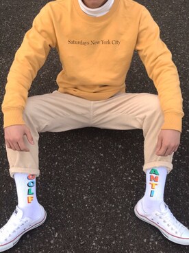 「サタデーズ ニューヨークシティ (Saturdays NYC)」｜「アイテム（シューズ）」を使った、aさん（メンズ・174cm）の春コーディネート