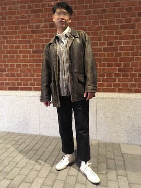 「Guess（ゲス）のアイテム（シャツ/ブラウス）」を使った、Tomoさん（メンズ・174cm）の春コーディネート
