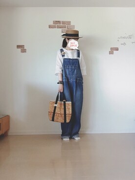 「handmade」｜「アイテム（サロペット/オーバーオール）」を使った、saraさん（レディース・160cm）の夏コーディネート